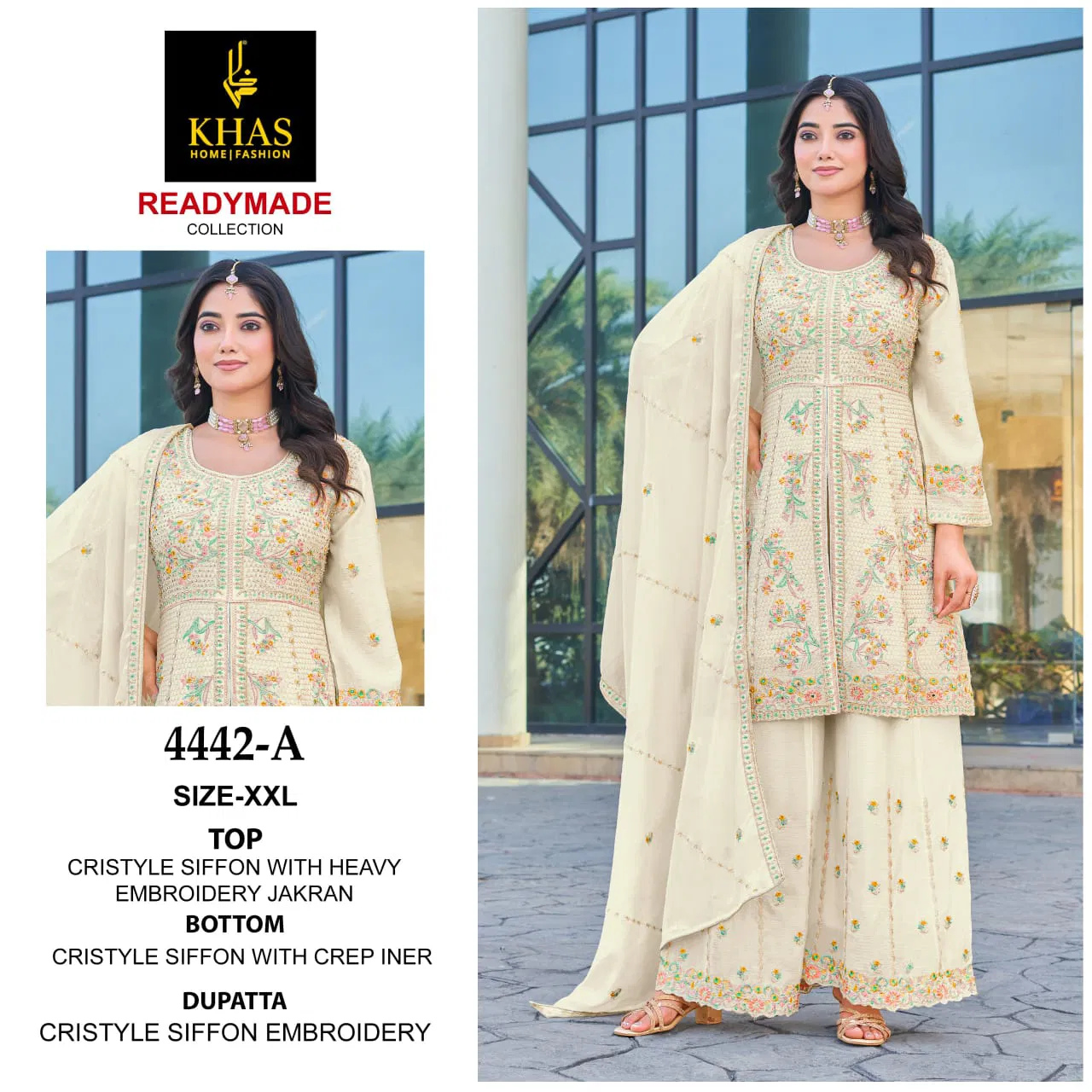 4442 Khas Chinon Silk Pakistani Readymade Suits Wholesale Shop In Surat
